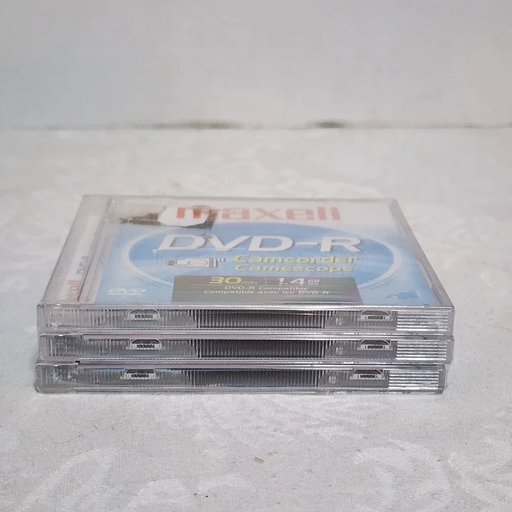 Maxell DVD-R Camcorder 30 Minutes Each- 1.4 GB-3‎ Pack Of New SEALED Discs
